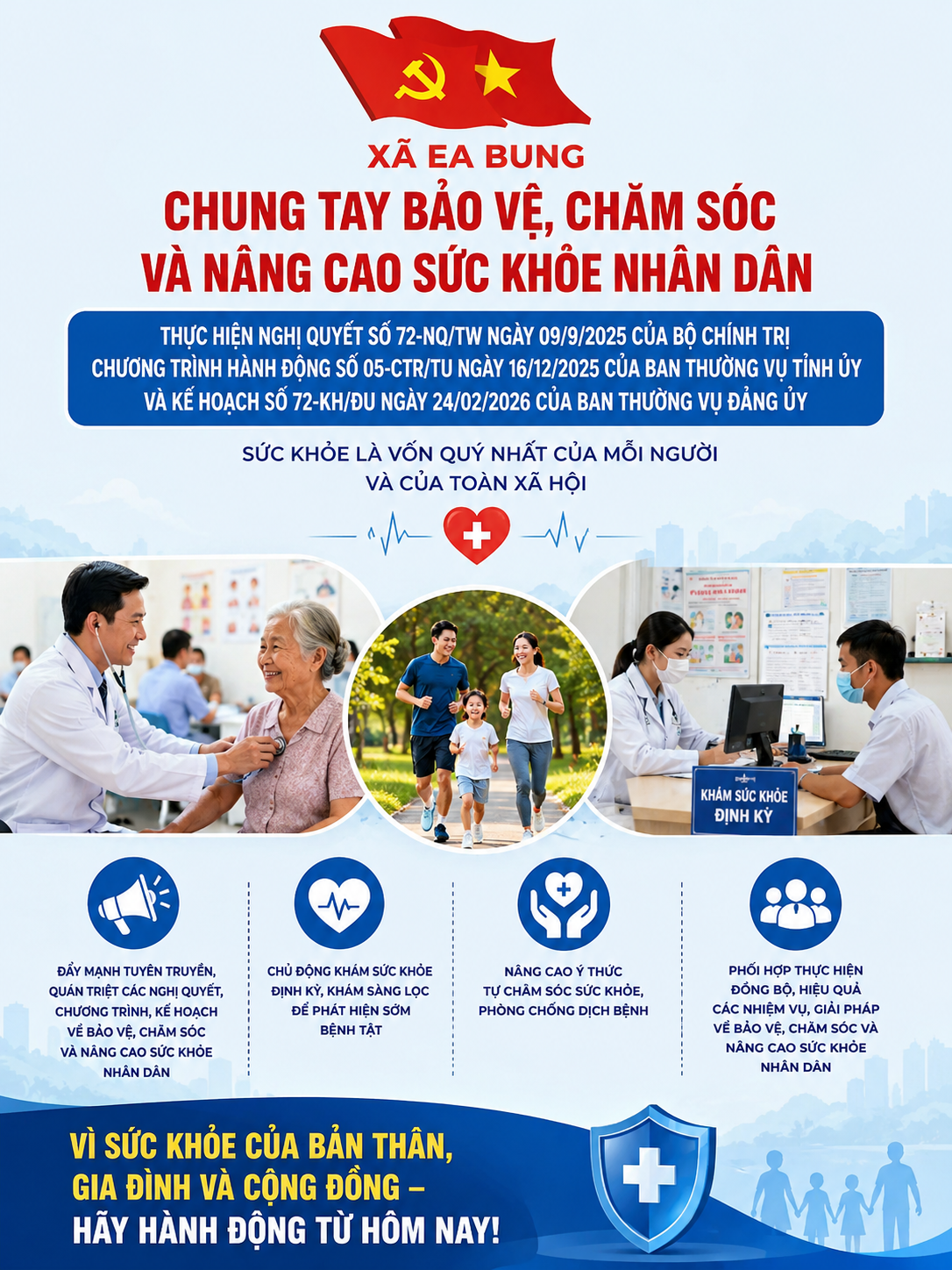 Xã Ea Bung đẩy mạnh tuyên truyền, nâng cao nhận thức để bảo vệ, chăm sóc và nâng cao sức khỏe Nhân dân
